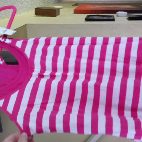 Express Pink/White Striped Halter Tank Top Women's Size XS NWT - Picture 4 of 8